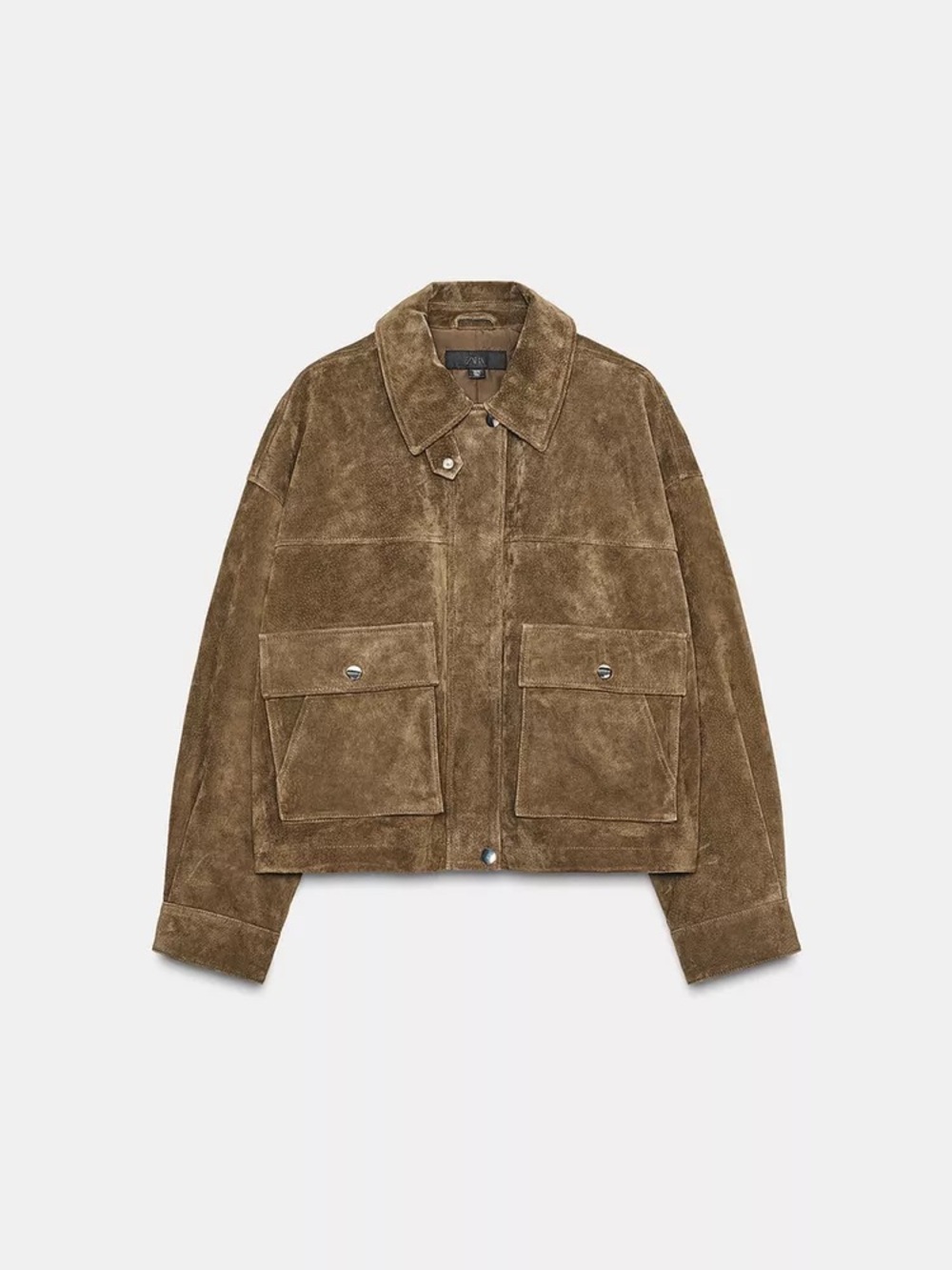 Zara 100% Suede Bomber Jacket - Picture 7 of 10